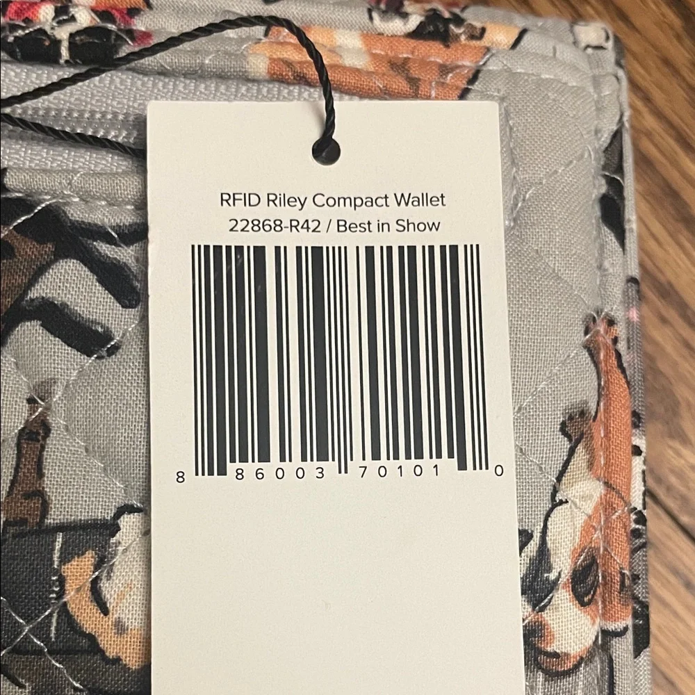 Vera Bradley Gray Dog Pattern Wallet - Picture 5 of 5